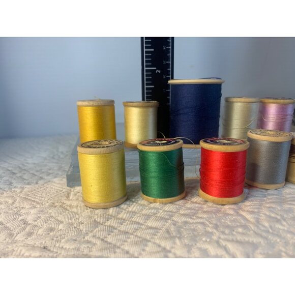 Vintage Sewing Thread wood spools set of 11 #19 - Picture 9 of 10
